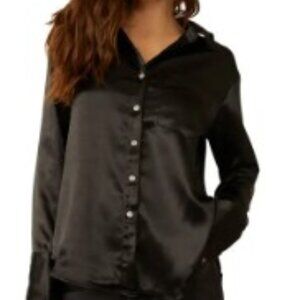 Free People black button-up blouse size S/P.